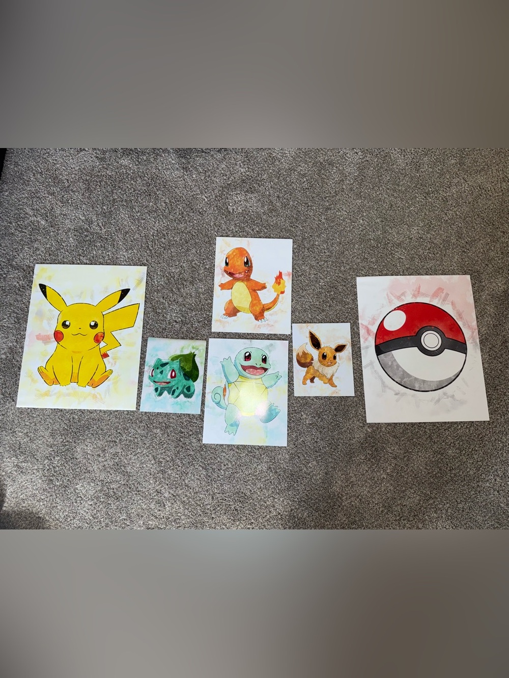 Watercolor Pokemon wall Collage photos